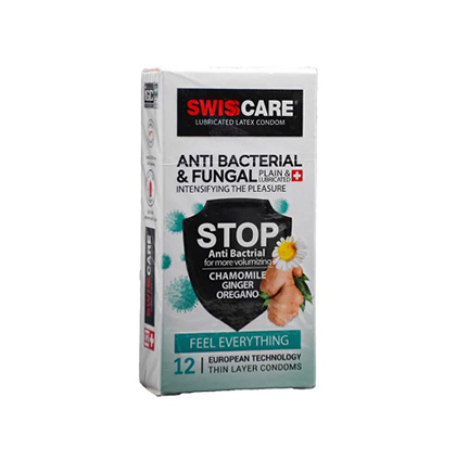 کاندوم ضد قارچ سوئیس کر Anti Bacterial Fungal بسته ۱۲ عددی