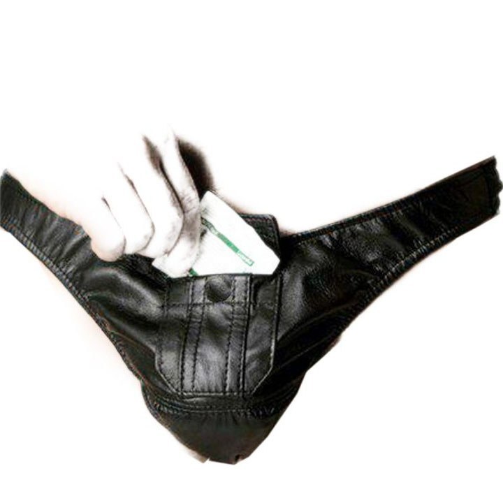 شورت فانتزی مردانه جیب دار طرح چرم