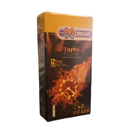 کاندوم تاخیری تحریک کننده ایکس دریم مدل Turbo بسته 12 عددی