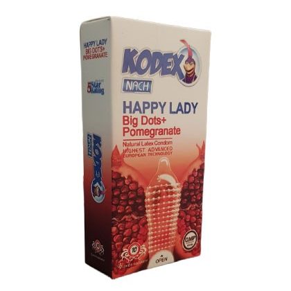کاندوم خادار اناری کدکس مدل HAPPY LADY بسته 10 عددی