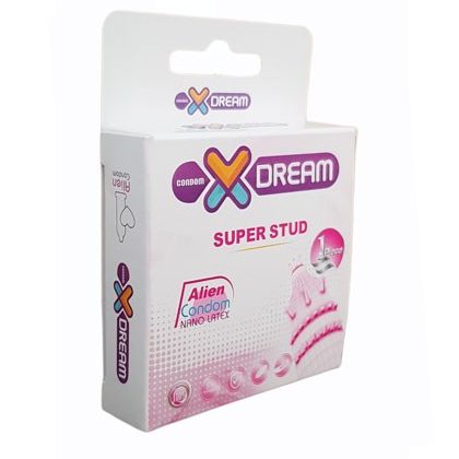 کاندوم خاردار فضایی دکمه دار مدل SUPER STUD بسته تک عددی