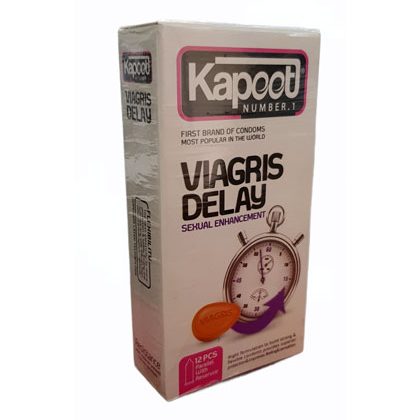 کاندوم ویاگرا تاخیری کاپوت مدل VIAGRIS DELAY بسته 12 عددی