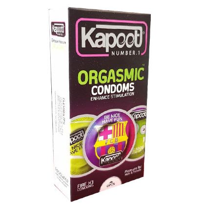 کاندوم تاخیری تحریک کننده کاپوت مدل ORGASMIC بسته 12 عددی