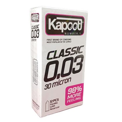 کاندوم کلاسیک کاپوت مدل 30 micron بسته 12 عددی