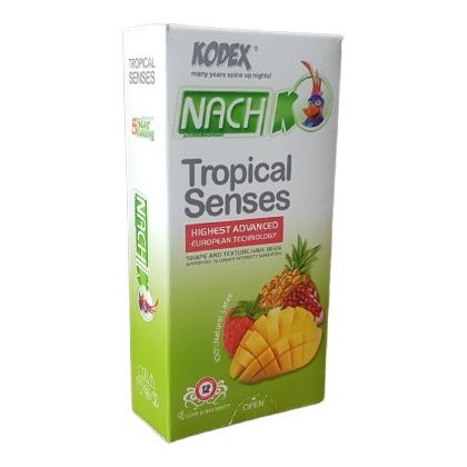 کاندوم میوه ای کدکس مدل Tropical Senses بسته 12 عددی